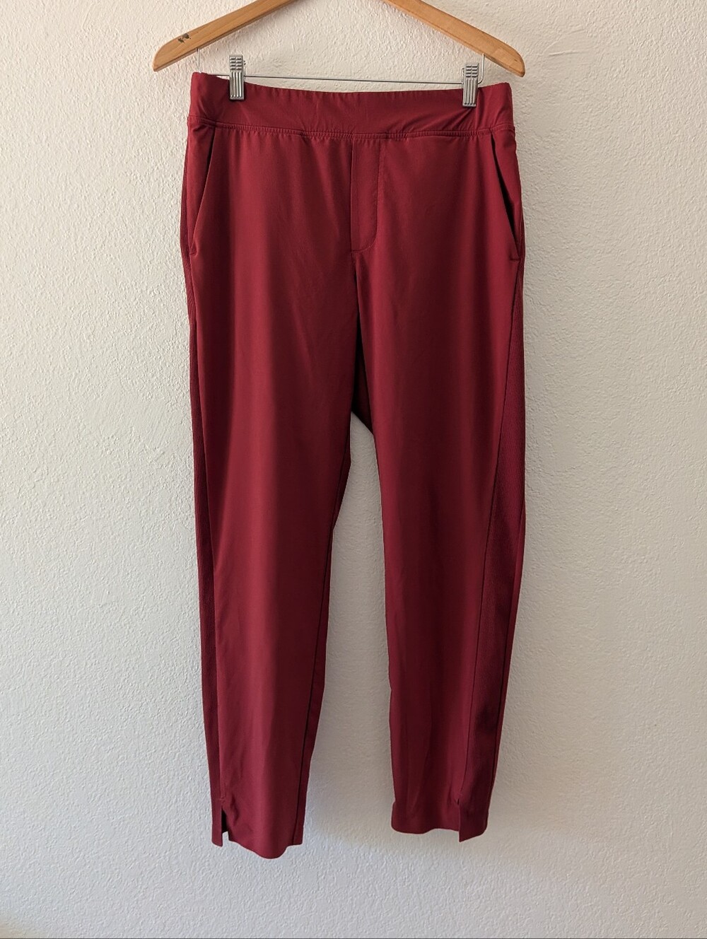NWOT Athleta Brooklyn Ankle Pant In Cinnamon Red/Pink Pull On Cropped Size 8